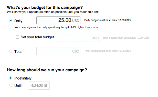 Whats the budget for this campaign