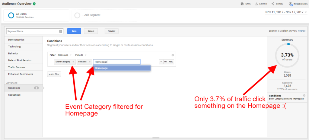 GA Segmenting with Events