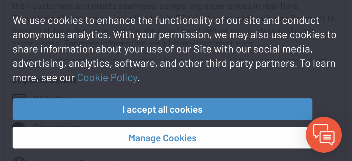 Consent management front end example